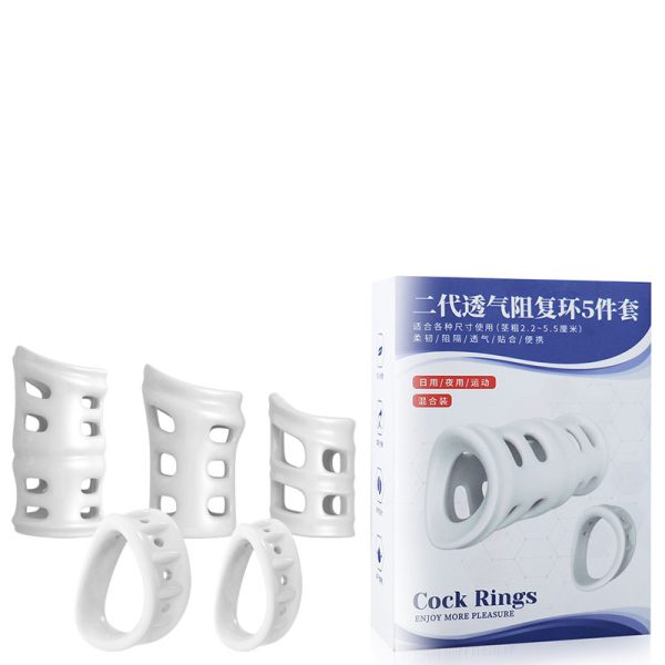 Kit com 5 Anéis Resistente Corretora do Prepúcio COCK RINGS
