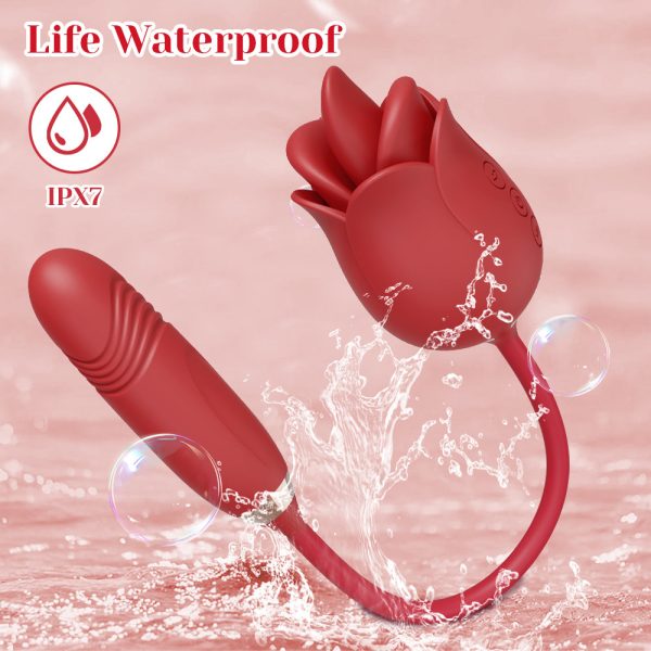 Vibrador Formato Rosa Com Vai e Vem e Boca Estimuladora USB - Image 7