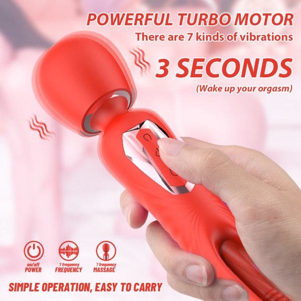 Vibrador Varinha Duplo Ponto G e estimulação de Clitóris USB - Image 5