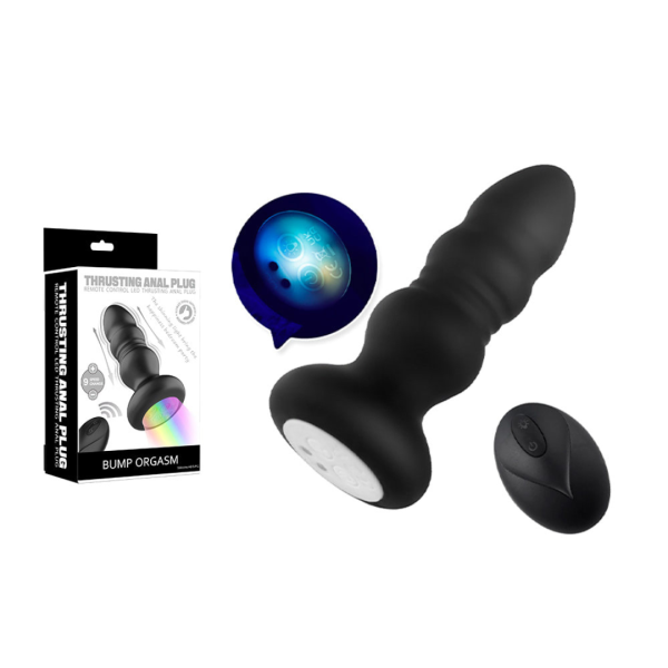 Plug Anal LED Vibração e Movimentos de Vai e Vem + Controle