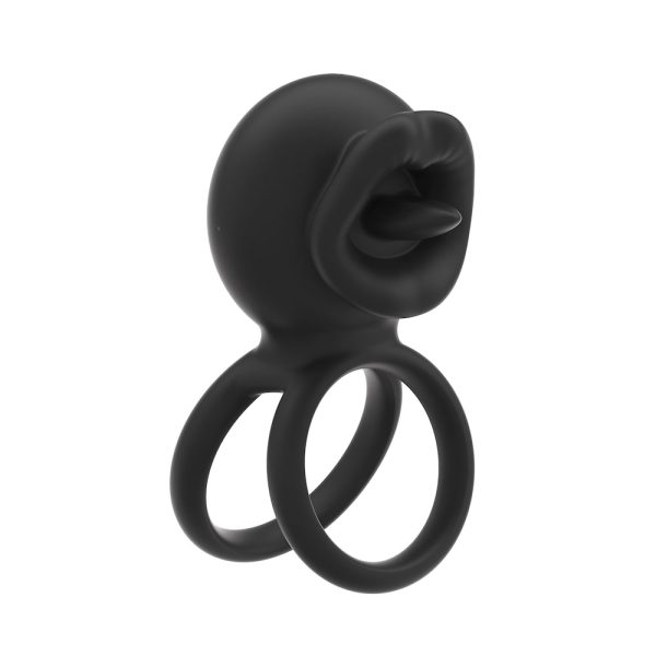 Anel Peniano Preto Duplo com Lingua Estimuladora Aplicativo - Image 2