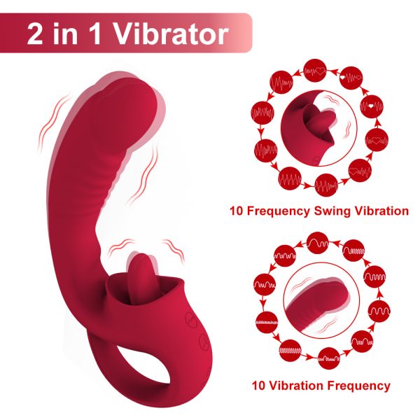Vibrador Duplo Estimulador de Ponto G e Lingua para Clitoris - Image 4