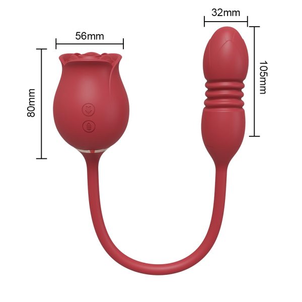 Rosa Vibrador com Pulsação e Penetrador com Sobe e Desce USB - Image 2