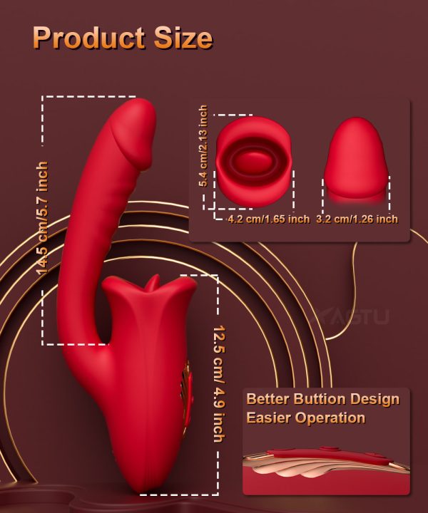 Vibrador Estimulador Ponto G e Boca Com Lingua para Clitoris - Image 2