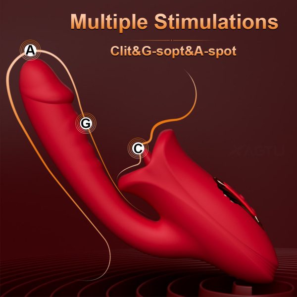 Vibrador Estimulador Ponto G e Boca Com Lingua para Clitoris - Image 14