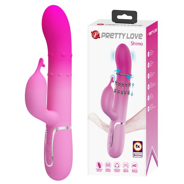 Vibrador Rabbit com Esferas e Estimulador Clitoriano - Shima