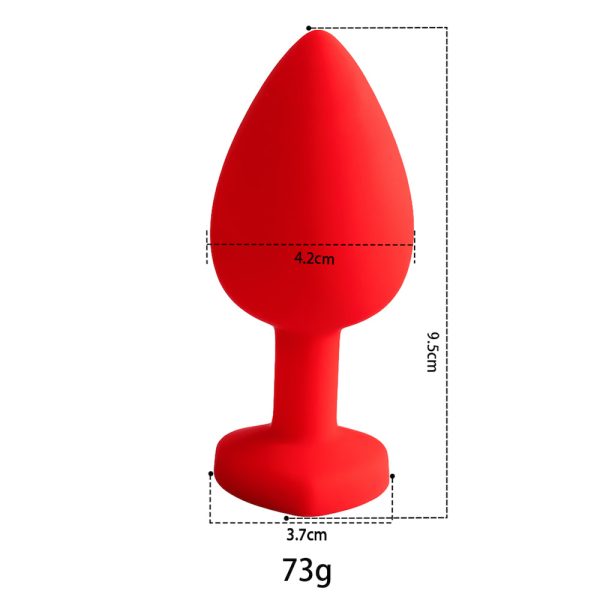 Plug Jóia em Silicone Vermelho Formato de Coração Tamanho G - Image 2
