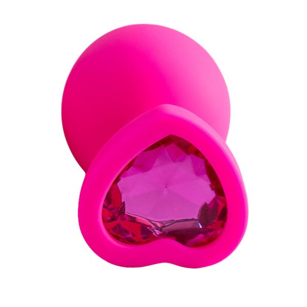Plug Jóia em Silicone Rosa em Formato de Coração Tamanho G - Image 5