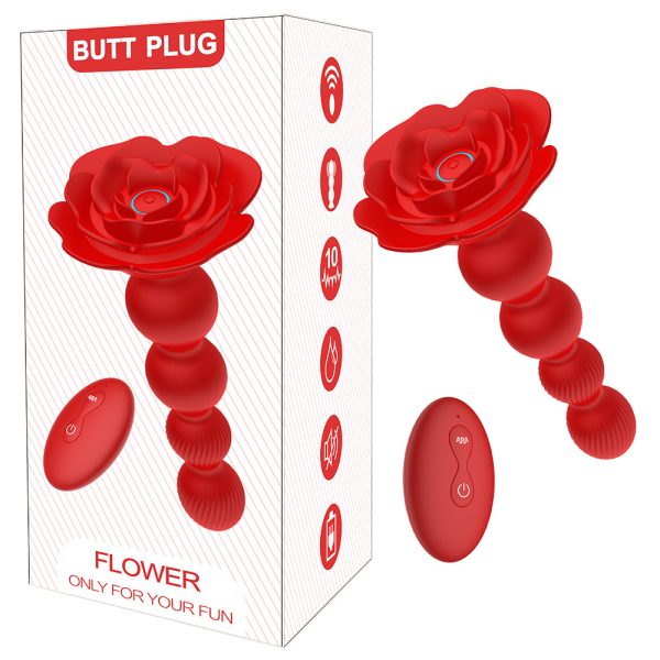 Plug Anal Escalonado com Vibração e Rotação + Controle - USB
