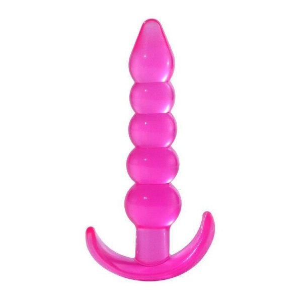 Plug Anal Escalonado Iniciante Com alça de Segurança Rosa - Image 2