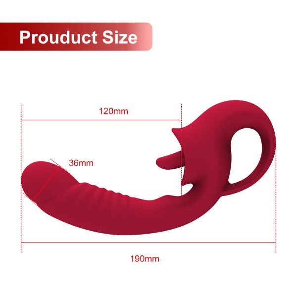 Vibrador Duplo Estimulador de Ponto G e Lingua para Clitoris - Image 6