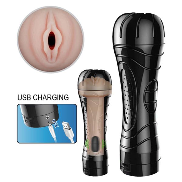 Masturbador Lanterna Recarregável em Formato de Vagina com Vibração Multivelocidade - Image 7