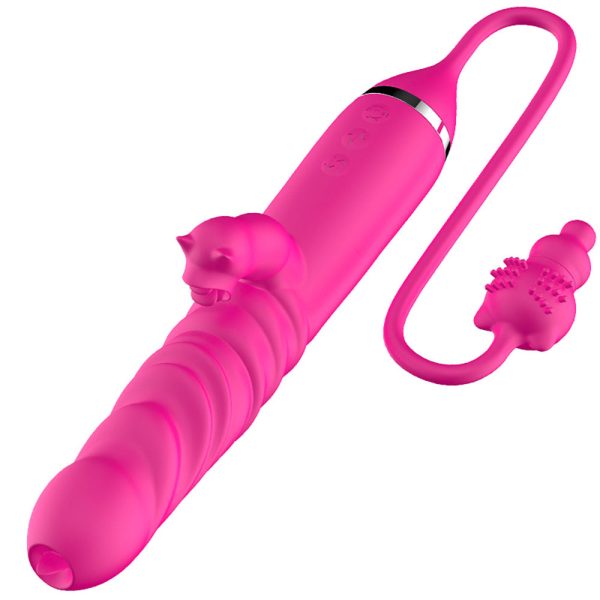 Vibrador Tripla Estimulação Vai e Vem Aveludado Recarregavel - Image 3