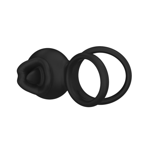 Anel Peniano Preto Duplo com Lingua Estimuladora Aplicativo - Image 6