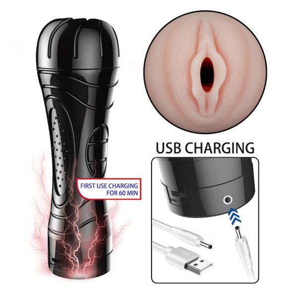Masturbador Lanterna Recarregável em Formato de Vagina com Vibração Multivelocidade - Image 8