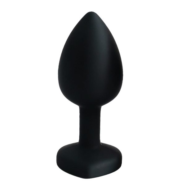 Plug Jóia em Silicone Preto Formato de Coração - Tamanho P - Image 2
