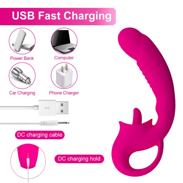 Vibrador Duplo Estimulador de Ponto G e Lingua para Clitoris - Image 9