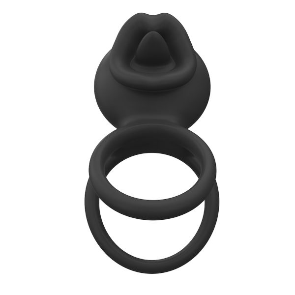 Anel Peniano Preto Duplo com Lingua Estimuladora Aplicativo - Image 4