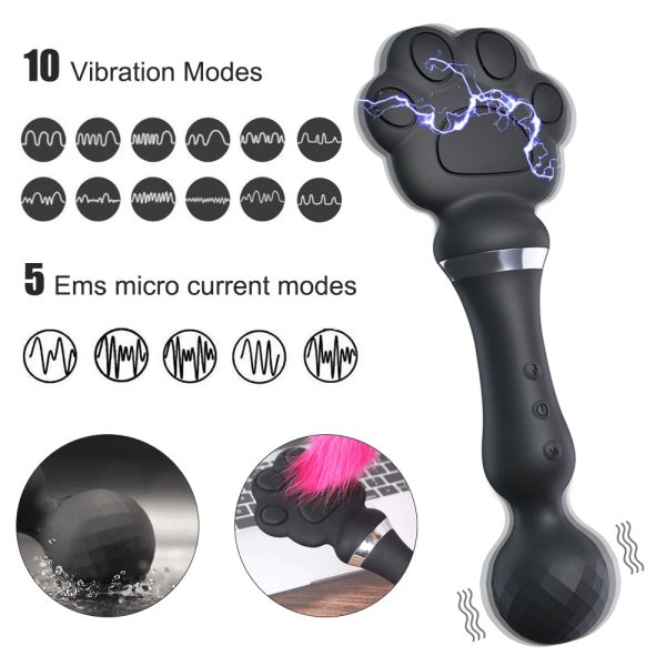 Vibrador Varinha Palmatória gatinho com choque Elétrico USB - Image 2