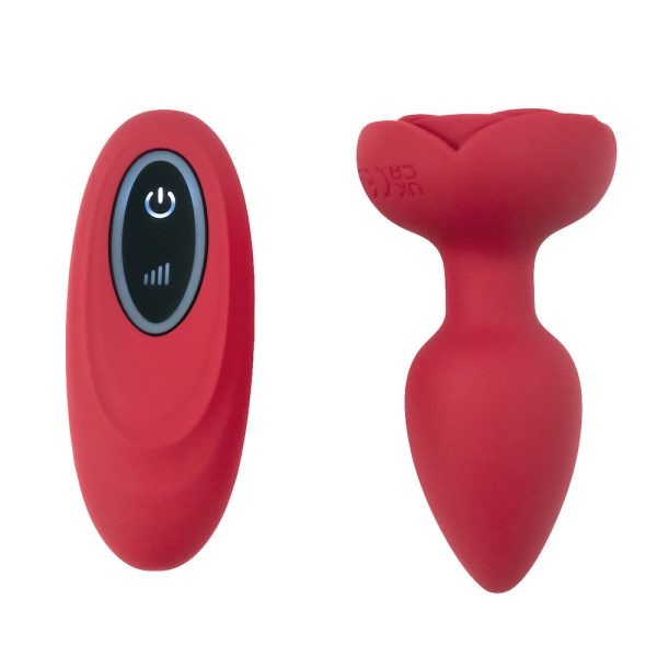 Plug Anal Flor Vermelho com LED 10 Velocidades Controle USB - Image 10