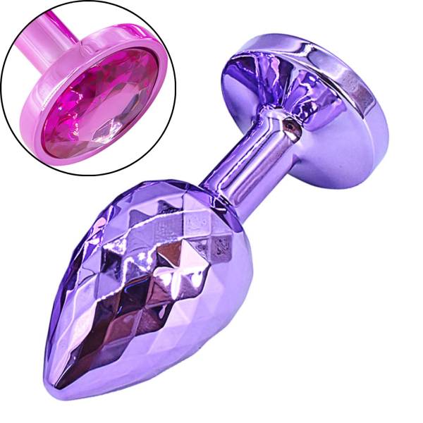 Plug Anal de Rosa Joia e Superfície Tipo Diamante 7x3CM - Image 2