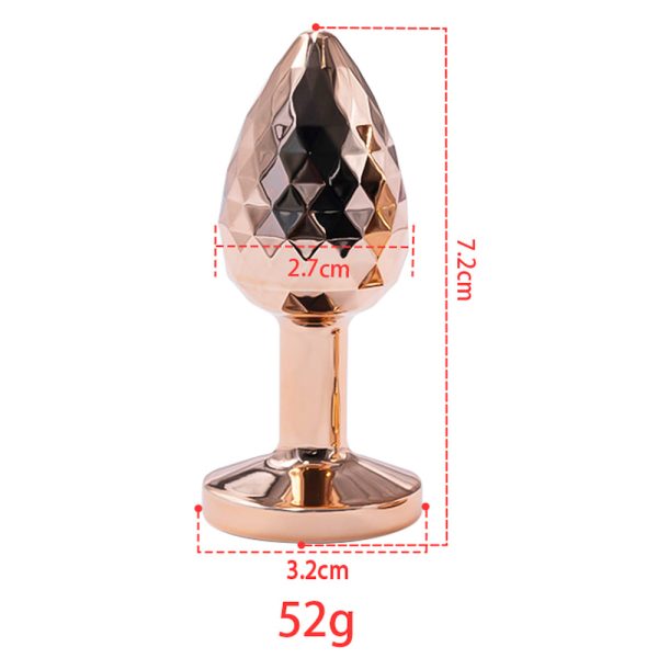 Plug Anal de Dourado Joia e Superfície Tipo Diamante 7x3CM - Image 3