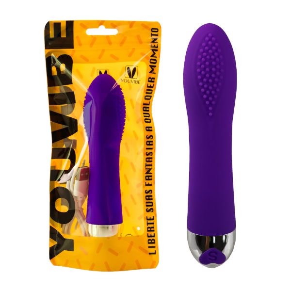 Vibrador Personal Aveludado com Bolinhas Estimuladoras USB