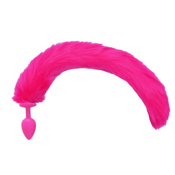 Plug Anal em Silicone com Rabo de Raposa Rosa - Tamanho P - Image 2