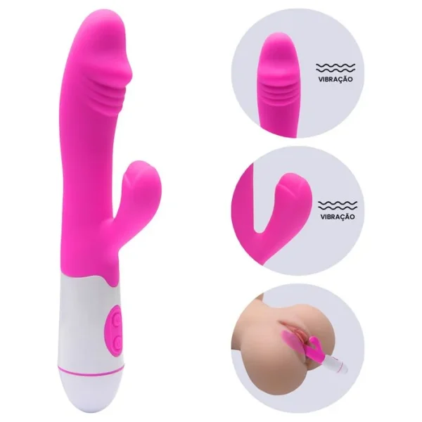Vibrador Estimulador de Ponto G e Clitóris Aveludado Á Pilha - Image 4