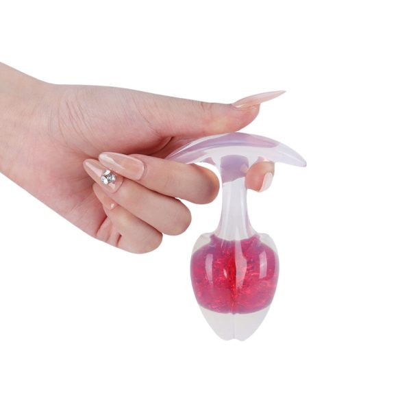 Plug anal M Silicone Esterno e Esfera de Vidro Interna + Alça - Image 9