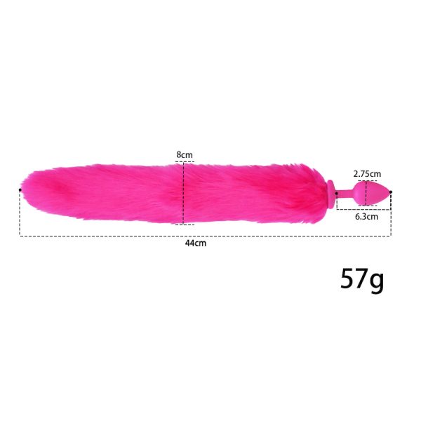 Plug Anal em Silicone com Rabo de Raposa Rosa - Tamanho P - Image 6