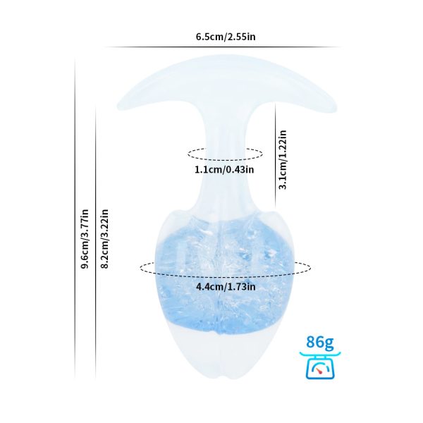 Plug anal M Silicone Esterno e Esfera de Vidro Interna + Alça - Image 6