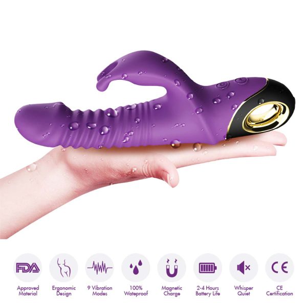 Vibrador Rabbit Vai e Vem Recarregável com Multivelocidade - Image 9
