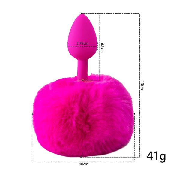 Plug Anal Cônico Silicone Pink com Rabo Coelho - Tamanho P - Image 2