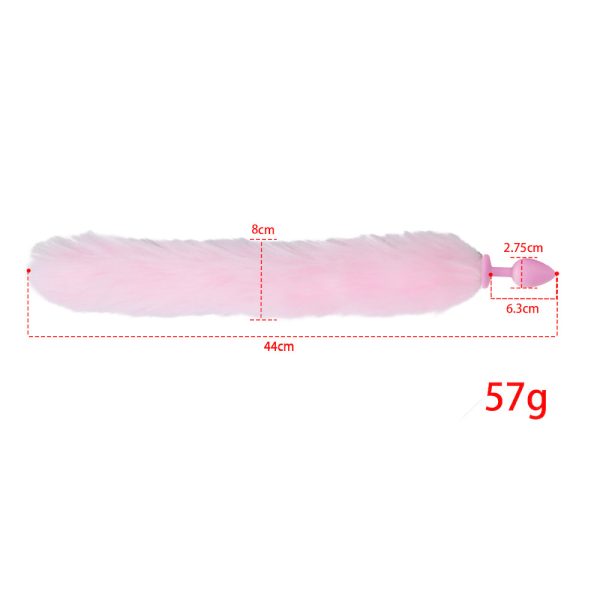 Plug Anal em Silicone com Rabo de Raposa Rosa - Tamanho P - Image 7