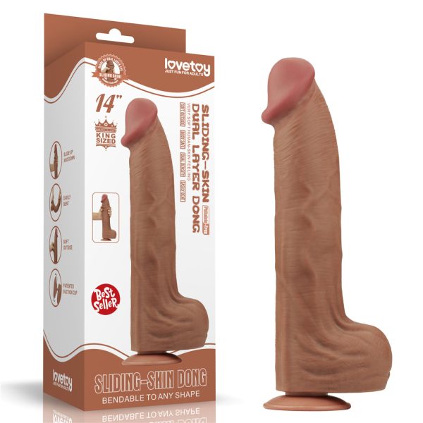 Penis Realístico Gigante com Camada Dupla 36x6,6cm Marrom