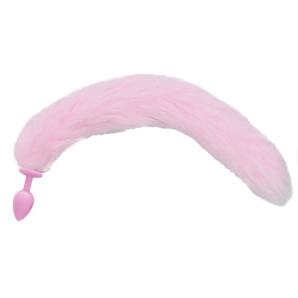 Plug Anal em Silicone com Rabo de Raposa Rosa - Tamanho P - Image 3