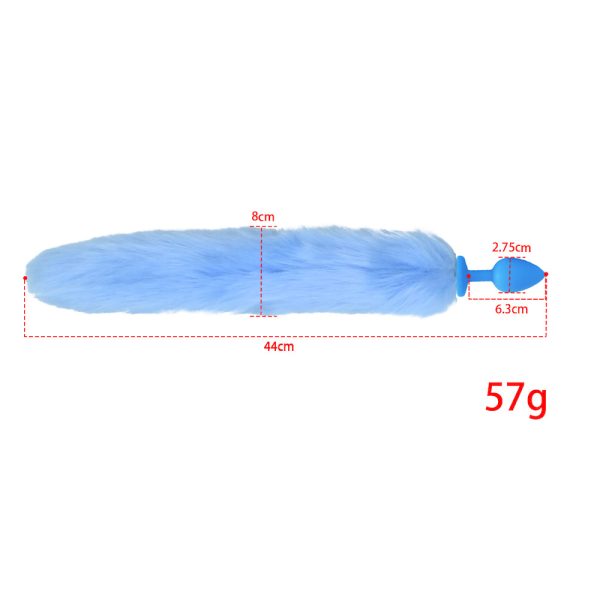 Plug Anal em Silicone com Rabo de Raposa Azul - Tamanho P - Image 2