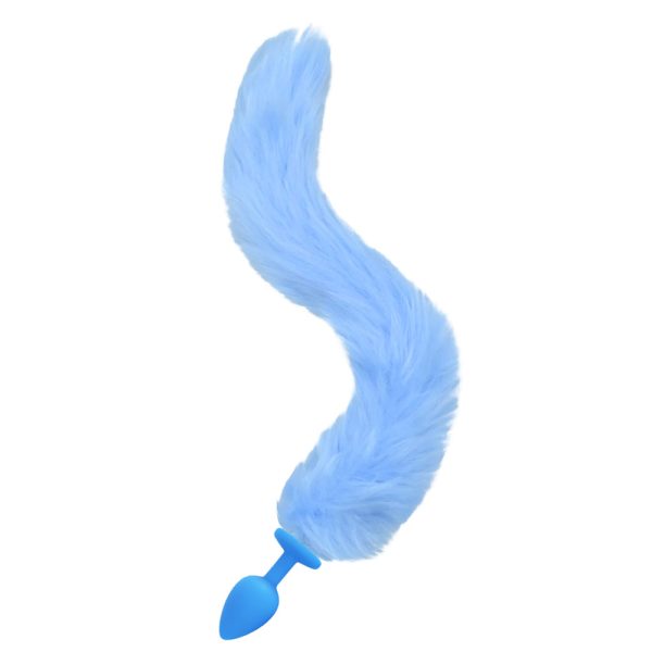 Plug Anal em Silicone com Rabo de Raposa Azul - Tamanho P - Image 3