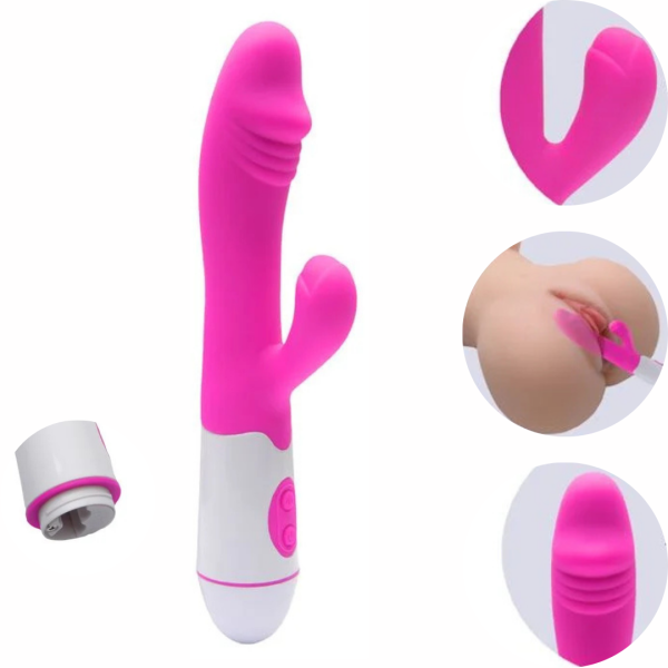 Vibrador Estimulador de Ponto G e Clitóris Aveludado Á Pilha