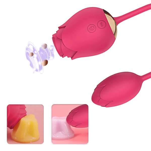 Sugador de Clitóris em Formato de Rosa com Bullet Vibratório - Image 3
