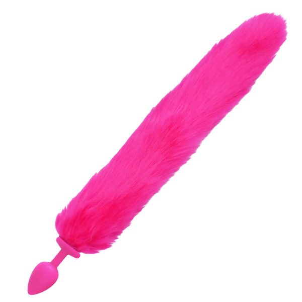 Plug Anal em Silicone com Rabo de Raposa Rosa - Tamanho P - Image 4