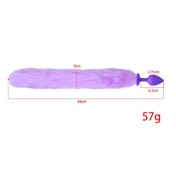 Plug Anal em Silicone com Rabo de Raposa Roxo - Tamanho P - Image 2