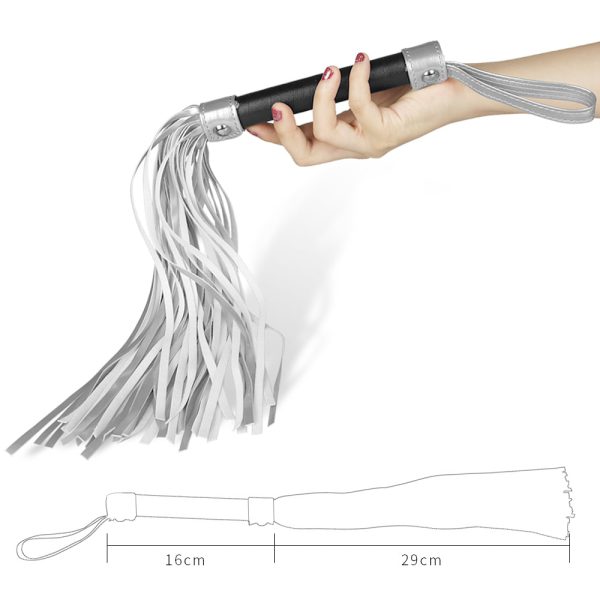 Chicote de Luxo de Couro Branco - Struggle My Flogger BDSM - Image 3