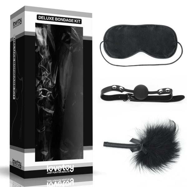 Kit Bondage Luxo com 3 Peças Mordaça,Venda e Pluma - LOVETOY