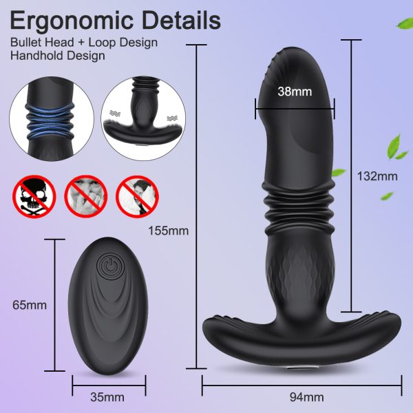 Plug Anal com 10 modos de vibração e 10 modos de vai e vem,com Controle Remoto - YOUVIBE - Image 6