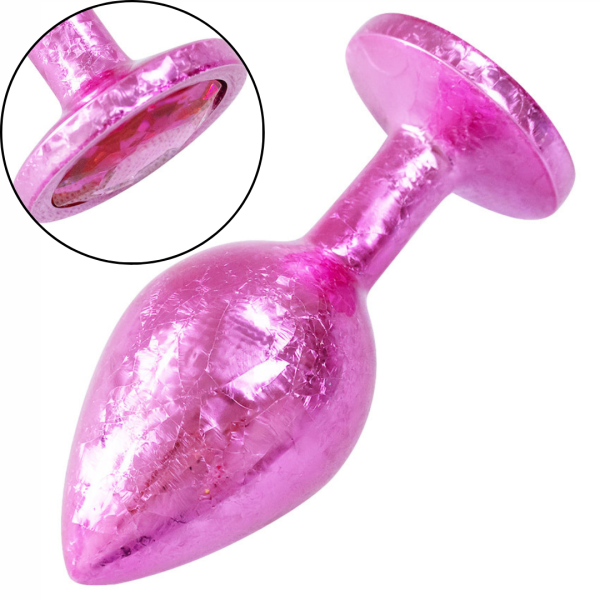 Plug Anal de Luxo Rosa com Joia Nova Tecnologia Tamanho M - Image 2