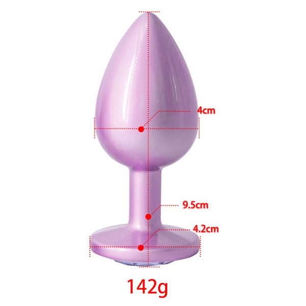 Plug Anal de Luxo Rosa Pedra Joia Nova Tecnologia 9,5X4,2CM - Image 3