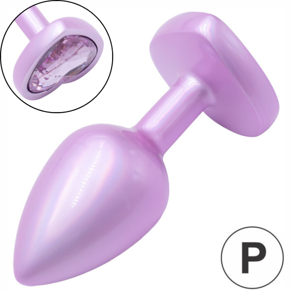Plug Anal Coração de Luxo ROSA com Pedra Joia Tamanho P