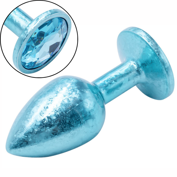 Plug Anal de Luxo Azul com Joia Nova Tecnologia Tamanho P - Image 2